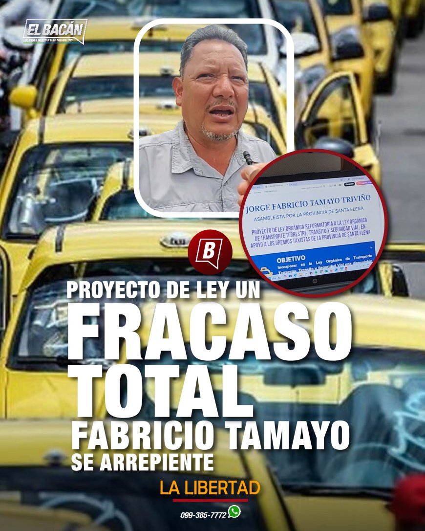 Fracasa la Ley de Tamayo: Gremios de taxistas en Santa Elena se dividen